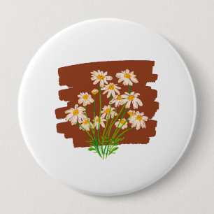 Macaron Rond 10 Cm Conception florale rustique sur fond marron