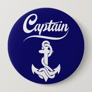 Macaron Rond 10 Cm Conception nautique d'ancre de voilier capitaine