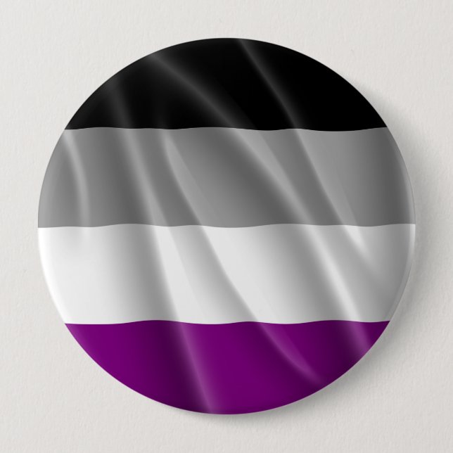 MACARON ROND 10 CM CONCEPTION ONDULEUSE DE DRAPEAU ASEXUEL DE FIERTÉ (Devant)