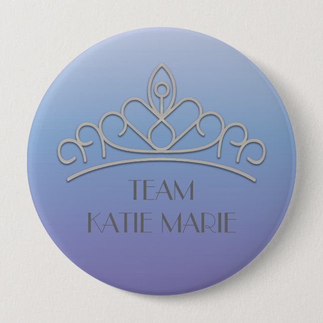 Macaron Rond 10 Cm Concours violet et argent Tiara Support / Équipe (Devant)