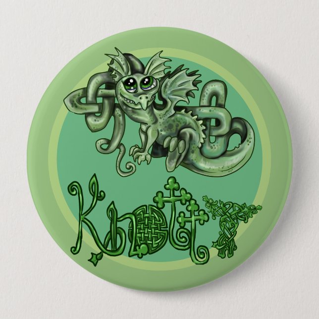Macaron Rond 10 Cm Connard ! Celtic Knot lil Dragon ~Buttons (Devant)