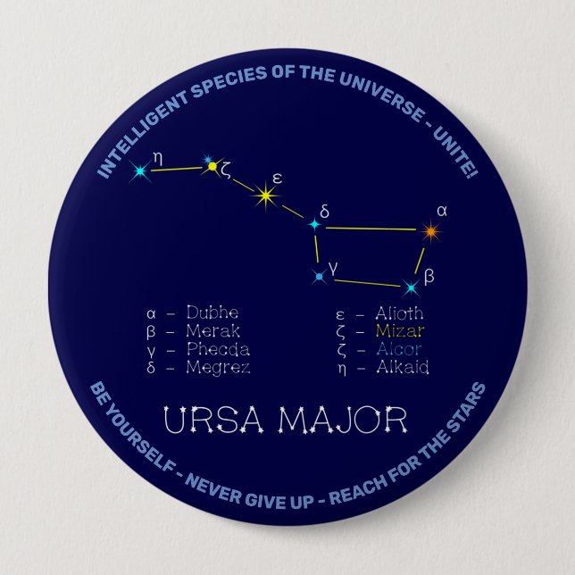 Macaron Rond 10 Cm Constellation Ursa major (Devant)