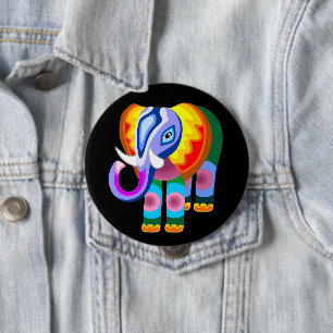 Macaron Rond 10 Cm Couleurs arc-en-ciel éléphant