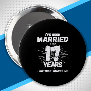 Macaron Rond 10 Cm Couples mariés 17 ans drôle 17ème anniversaire