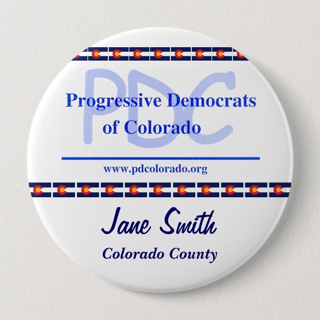 Macaron Rond 10 Cm Coutume 4" bouton de PDC (Devant)