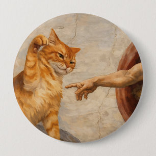 Macaron Rond 10 Cm Création d'Adam avec le chat Sarca, une œuvre d'ar