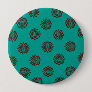 Macaron Rond 10 Cm "Crimson Scrolls - Bold Elegance"