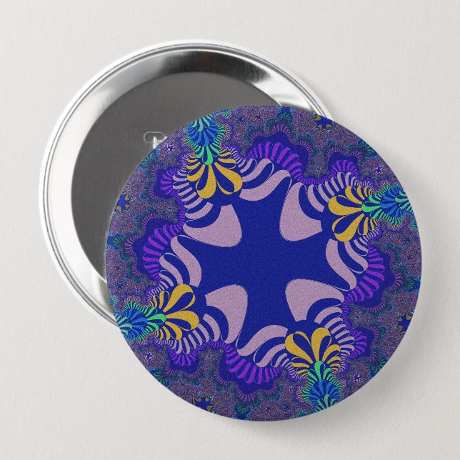 Macaron Rond 10 Cm Croix de lavande et de violet (Devant & derrière)