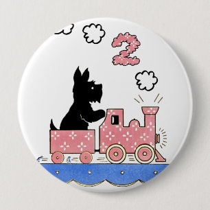 Macaron Rond 10 Cm Cru d'anniversaire an de deux bouton rond filles