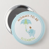 Cute Blue Elephant Boy Baby shower Personnalisé