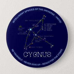 Macaron Rond 10 Cm Cygnus de constellation de l'hémisphère nord