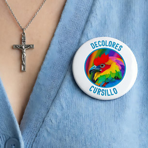 Macaron Rond 10 Cm DeColores Cursillo Coq Coloré Arc-en-ciel Vif