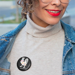 Macaron Rond 10 Cm DeColores Cursillo Rooster Blanc Silhouette