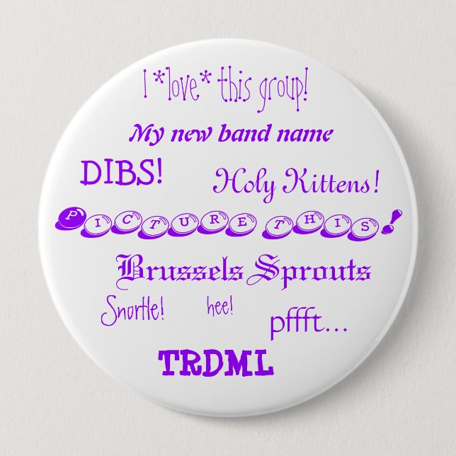 Macaron Rond 10 Cm Décrivez ceci ! bouton (Devant)