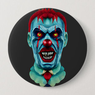 Macaron Rond 10 Cm Déplaisant Killer Clown Zombie Horror Art