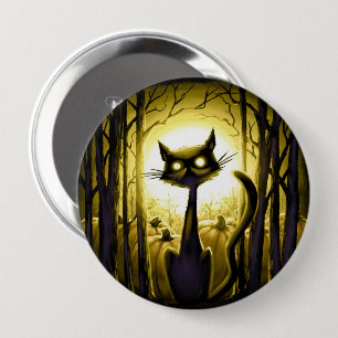 Macaron Rond 10 Cm Derpy Little Halloween Chat dans un Patch Citrouil