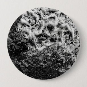 Macaron Rond 10 Cm Dessous de verre rond vagues océaniques noir et bl