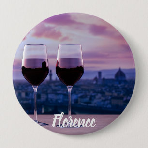 Macaron Rond 10 Cm Deux verres de vin rouge sur la ligne d'horizon de
