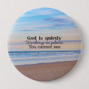 Macaron Rond 10 Cm Dieu travaille la typographie chrétienne Biblique