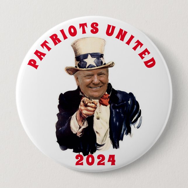 MACARON ROND 10 CM DONALD TRUMP 2020 PATRIOTS UNIS (Devant)
