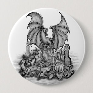 Macaron Rond 10 Cm Dragon avec Zombie
