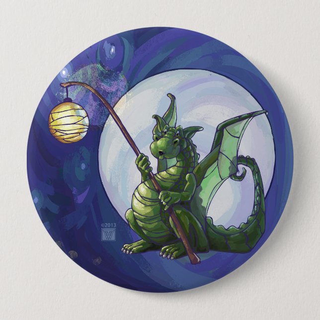 Macaron Rond 10 Cm Dragon Watch Art (Devant)