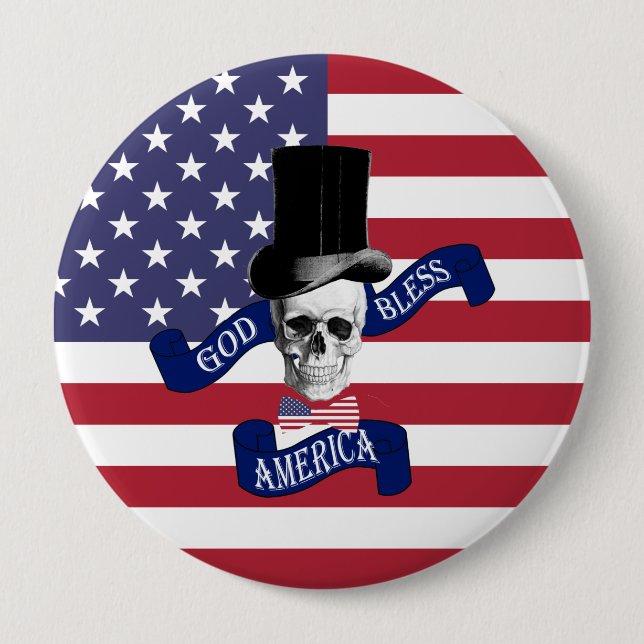 Macaron Rond 10 Cm Drapeau américain patriotique (Devant)
