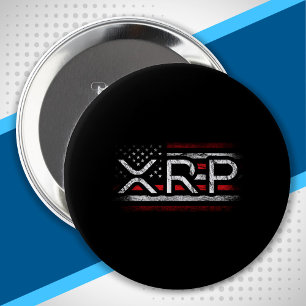 Macaron Rond 10 Cm Drapeau américain XRP Crypto Devise Cryptomonnaie
