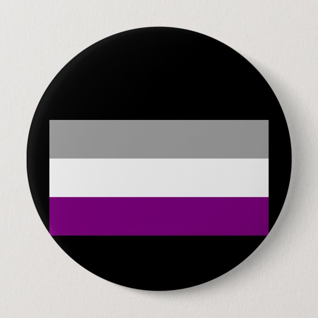 MACARON ROND 10 CM DRAPEAU DE FIERTÉ ASEXUEL OFFICIEL (Devant)