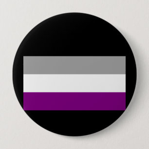 MACARON ROND 10 CM DRAPEAU DE FIERTÉ ASEXUEL OFFICIEL