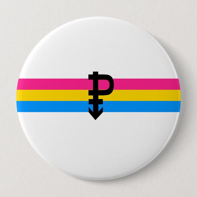 Macaron Rond 10 Cm Drapeau de la fierté Pansexual (Devant)