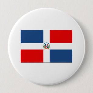 Macaron Rond 10 Cm Drapeau de la République Dominicaine