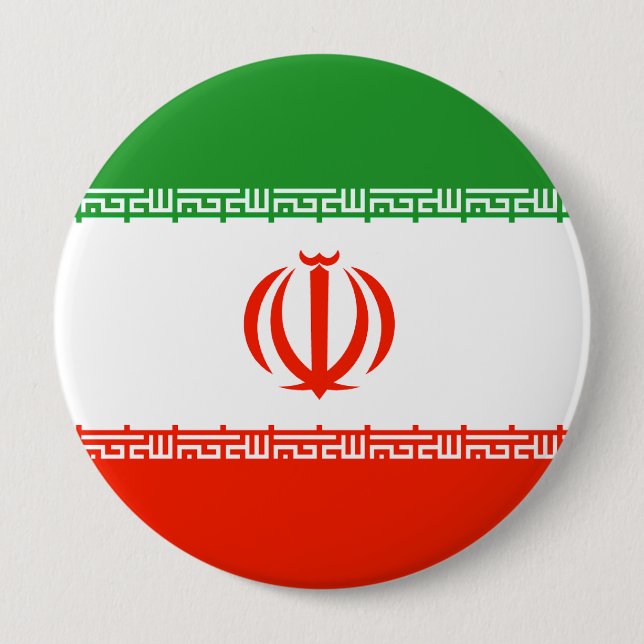 Macaron Rond 10 Cm Drapeau de l'Iran (Devant)