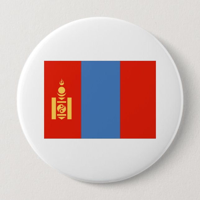 Macaron Rond 10 Cm Drapeau de Mongolie (Devant)