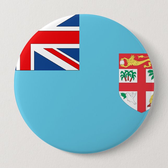 Macaron Rond 10 Cm Drapeau Fidji (Devant)