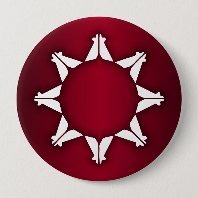 Macaron Rond 10 Cm Drapeau Oglala Lakota (Devant)