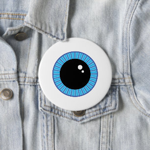 Macaron Rond 10 Cm Drôle Mignonne Bleu Eyeball