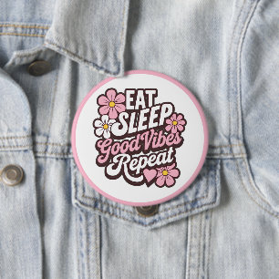 Macaron Rond 10 Cm Eat Sleep Good Vibes Répéter