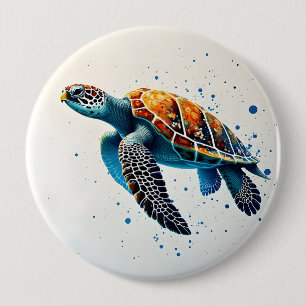 Macaron Rond 10 Cm Eaux calmes : Célébrez les tortues marines avec l'