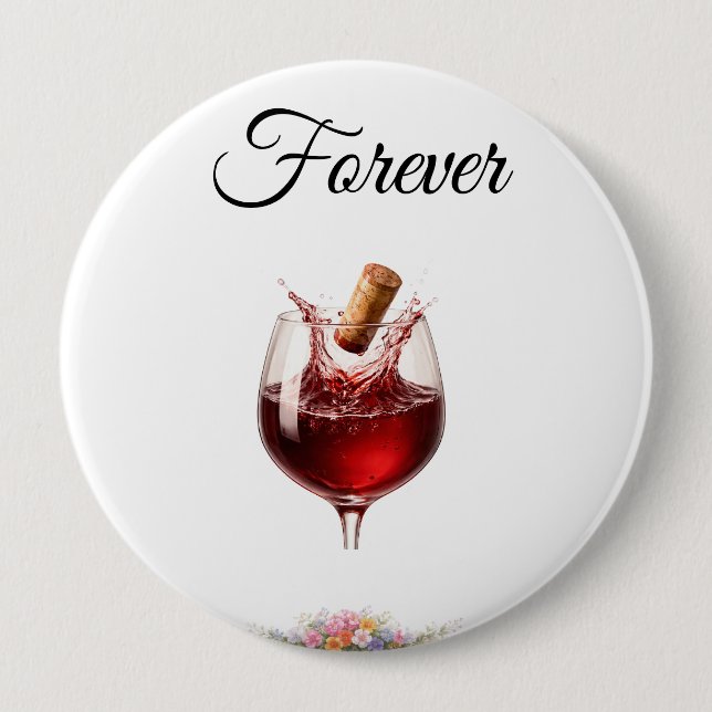 Macaron Rond 10 Cm Elegant Wine -  Wedding  Buttons (Devant)