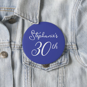 Macaron Rond 10 Cm Élégante Lavande Monogramme 30e fête d'anniversair
