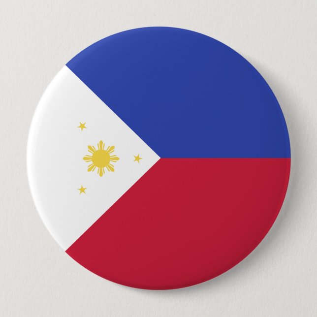 Macaron Rond 10 Cm Emblème du drapeau des Philippines (Devant)