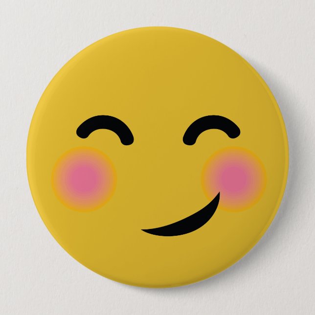 Macaron Rond 10 Cm Emoji de rougissement mignon de Supre (Devant)