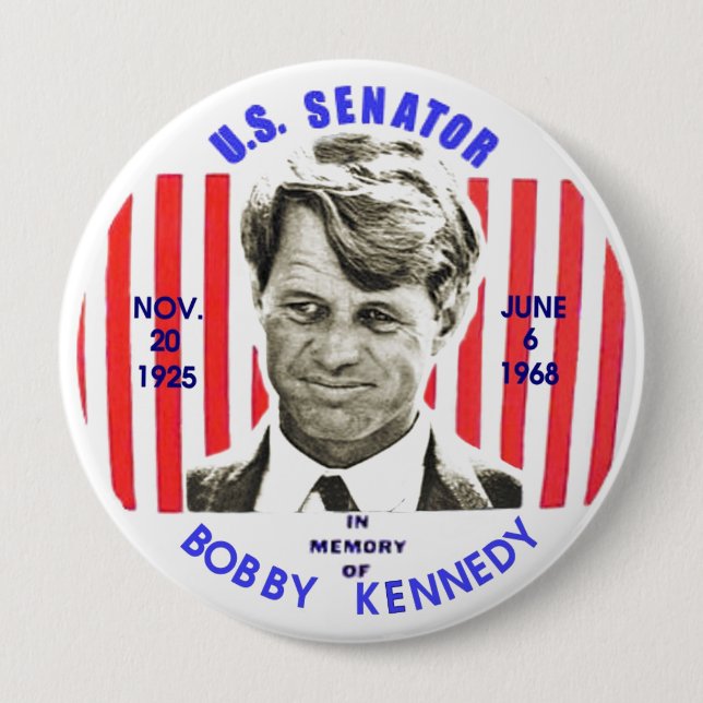 Macaron Rond 10 Cm En mémoire de Bobby Kennedy (Devant)