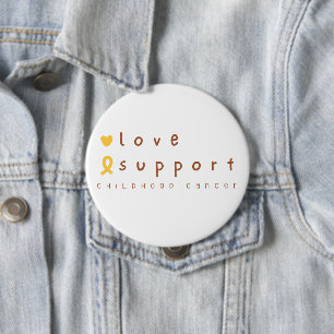 Macaron Rond 10 Cm enfant cancer soutien amour Bouton moderne