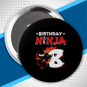 Macaron Rond 10 Cm Enfants Ninja Cadeau de fête d'anniversaire - 8 an