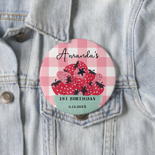Macaron Rond 10 Cm Épinette d'anniversaire du Berry - fraise