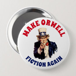 MACARON ROND 10 CM FAITES LA FICTION D'ORWELL ENCORE