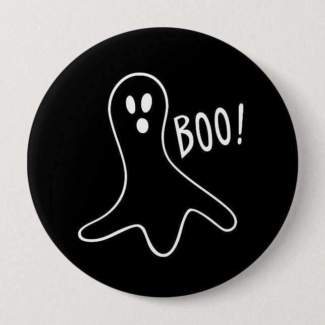 Macaron Rond 10 Cm Fantôme mignon Booo de Halloween (Devant)