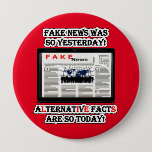 Macaron Rond 10 Cm Faux News et faits alternatifs Bouton rond large